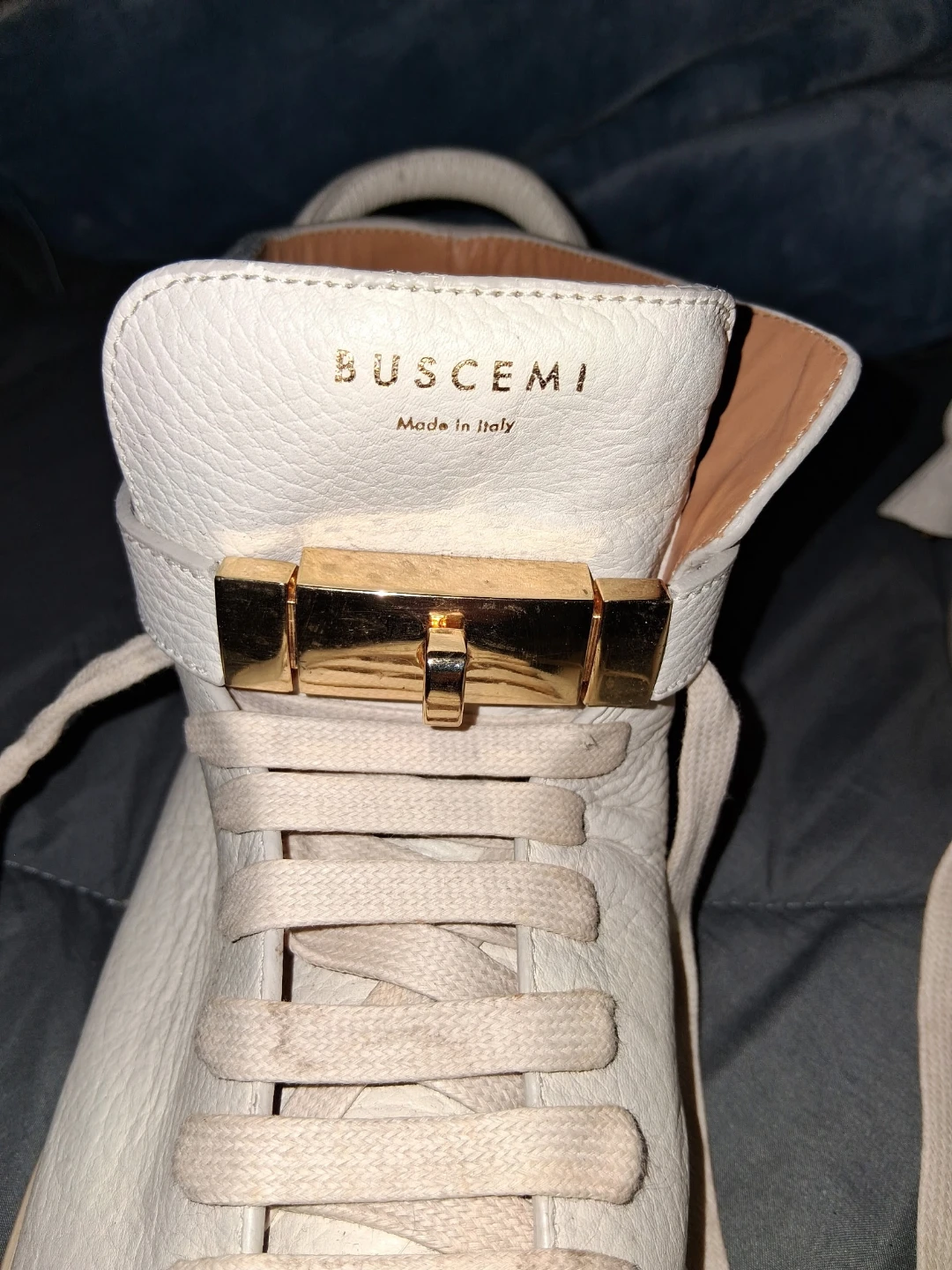 Buscemi White Leather High Top Sneakers - photo 2