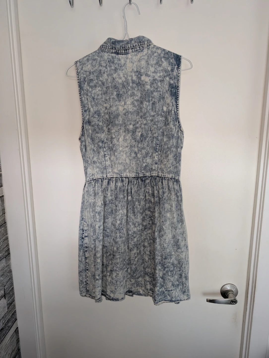 Blue Denim Acid Wash Sleeveless Dress - photo 2
