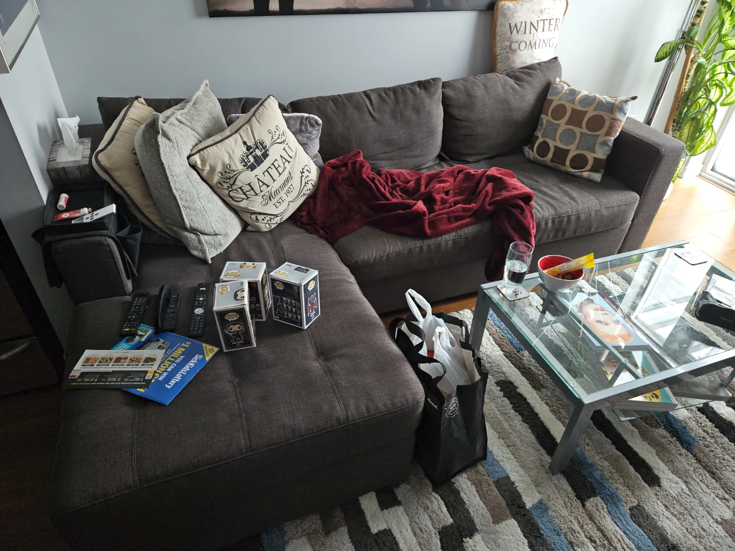 EQ3 DARK GREY COUCH SOFA SECTIONAL WITH CHAISE - photo 4