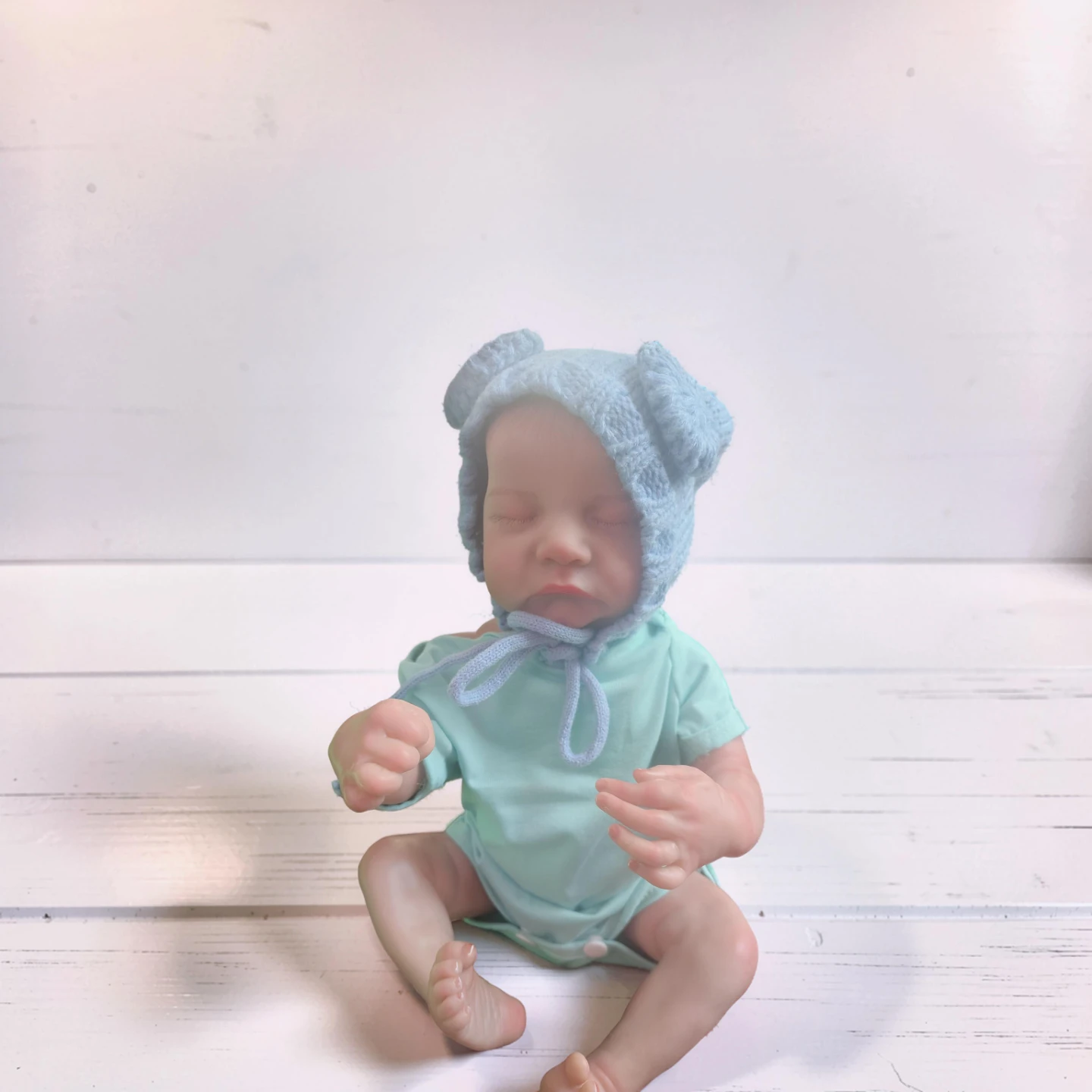 Baby Doll with Blue Bear Hat