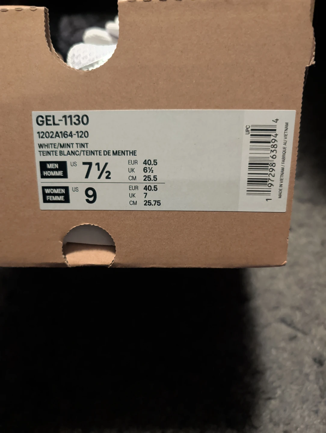 ASICS GEL-1130 White/Mint Tint Running Shoes - photo 2