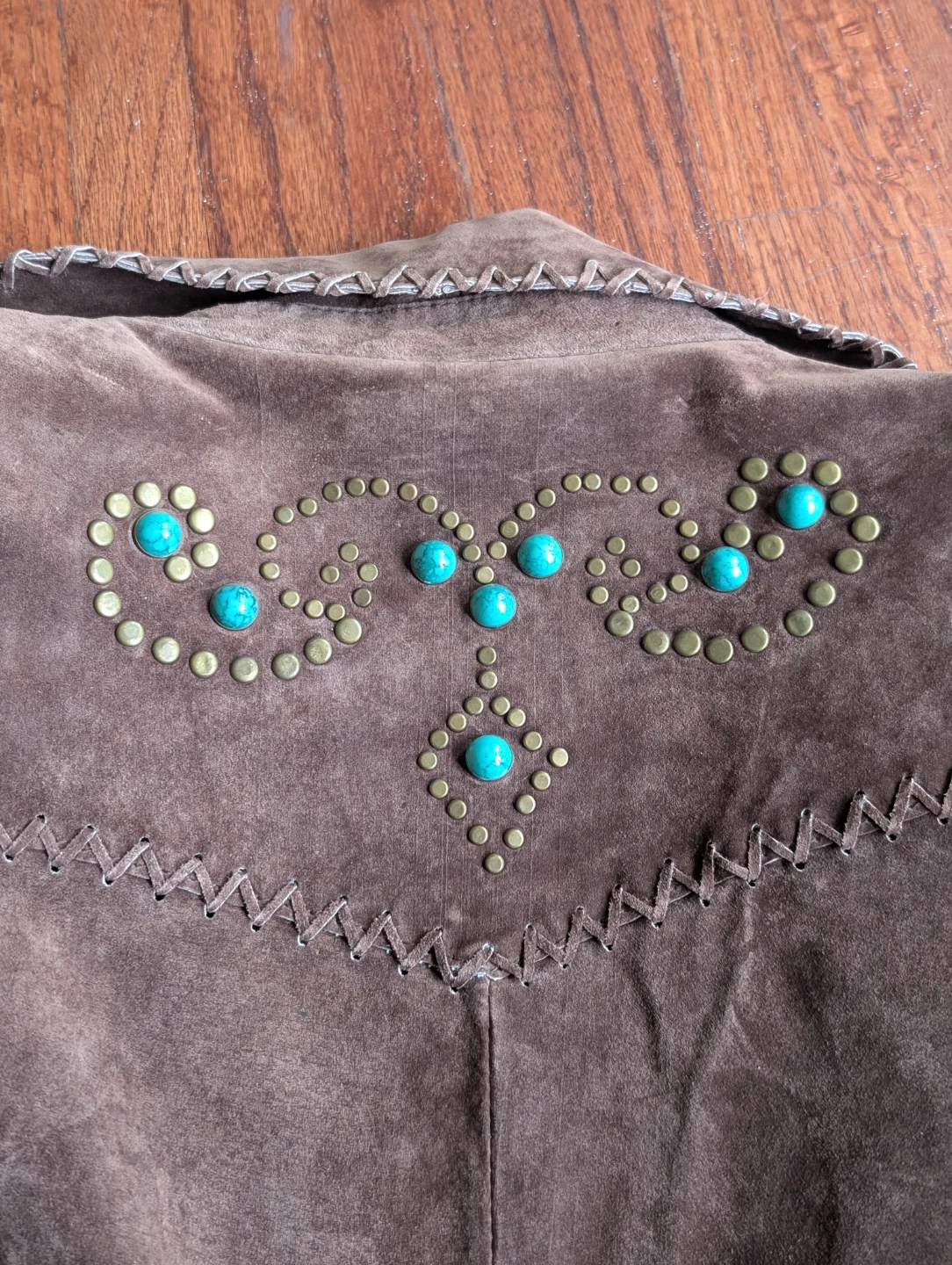 Roper Brown Suede Turquoise Embellished Jacket - photo 3