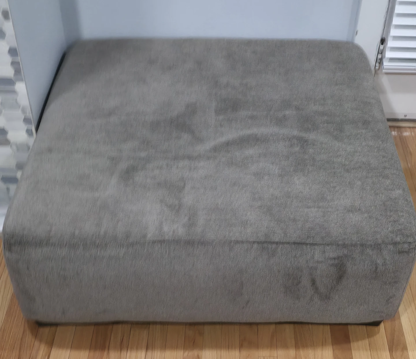 Gray Upholstered Ottoman/Bench