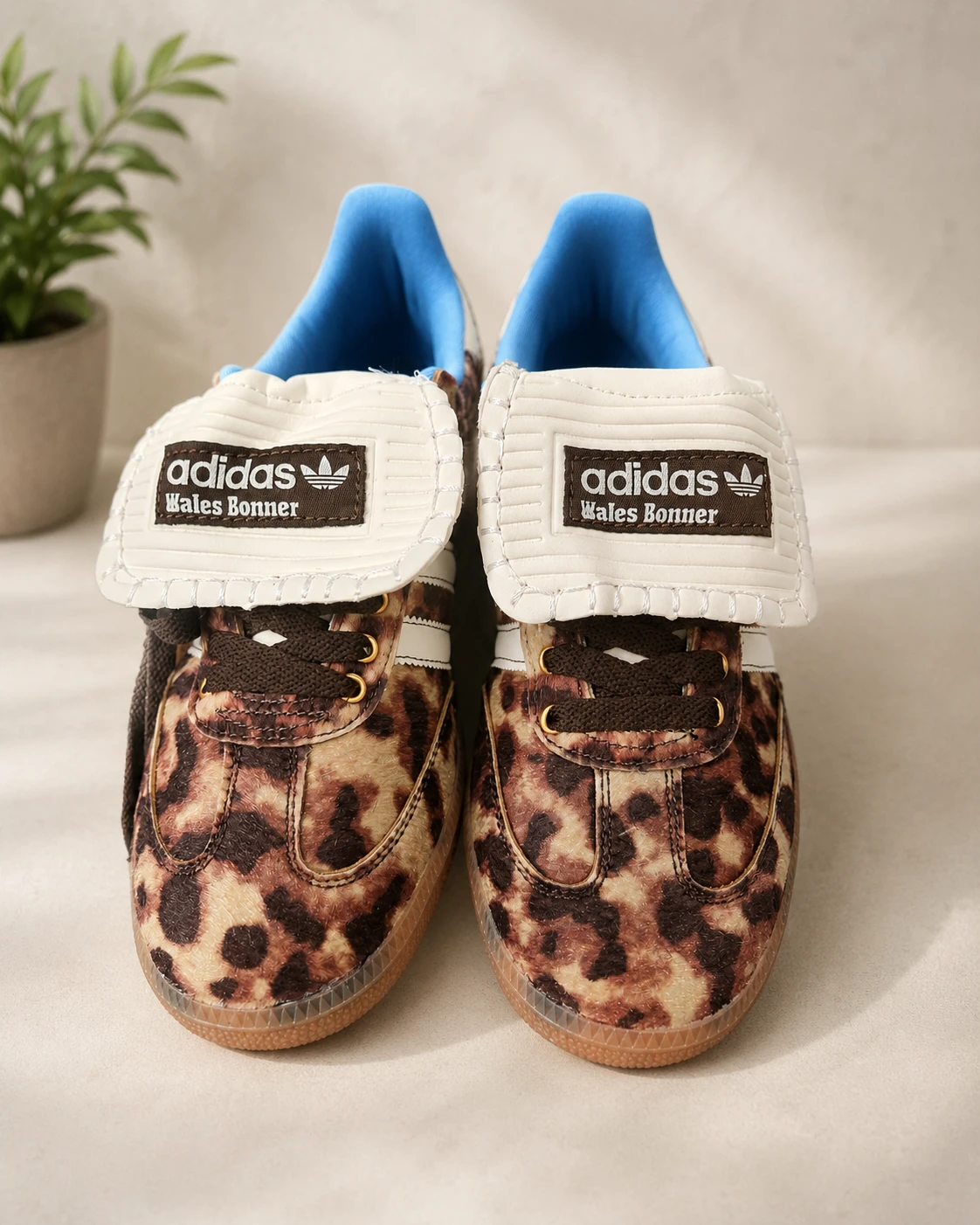 Adidas x Wales Bonner Samba Leopard Print Sneakers