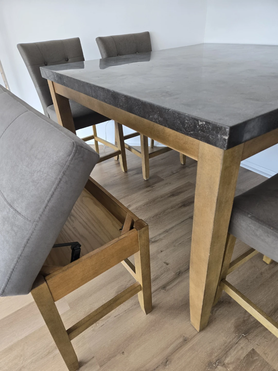 Square Counter Height Table Set with 4 Chairs - photo 2