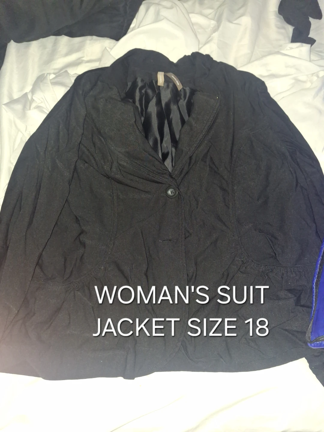 Woman's Black Suit Jacket Size 18