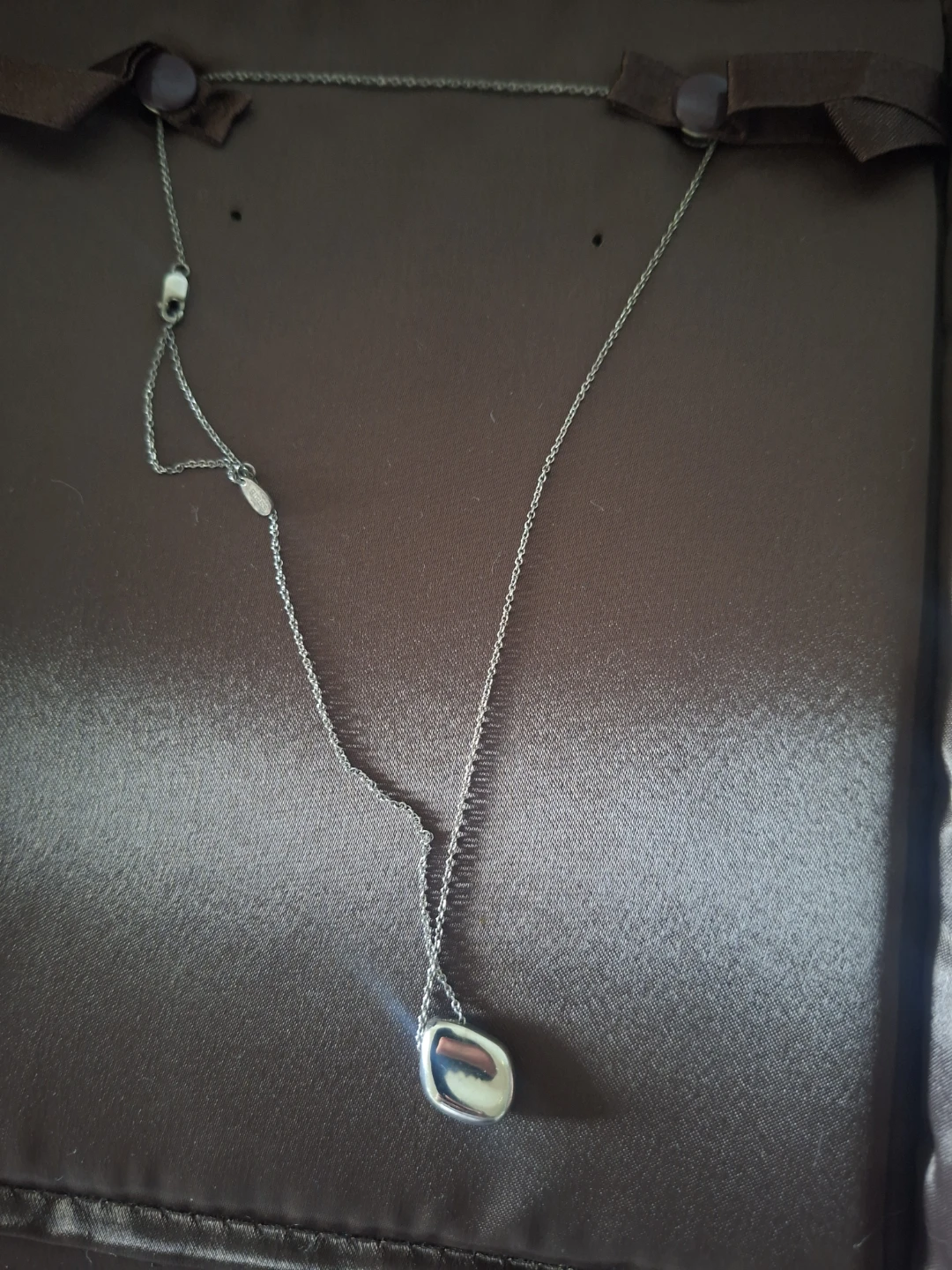 Birks Silver Pebble Pendant Necklace - photo 4
