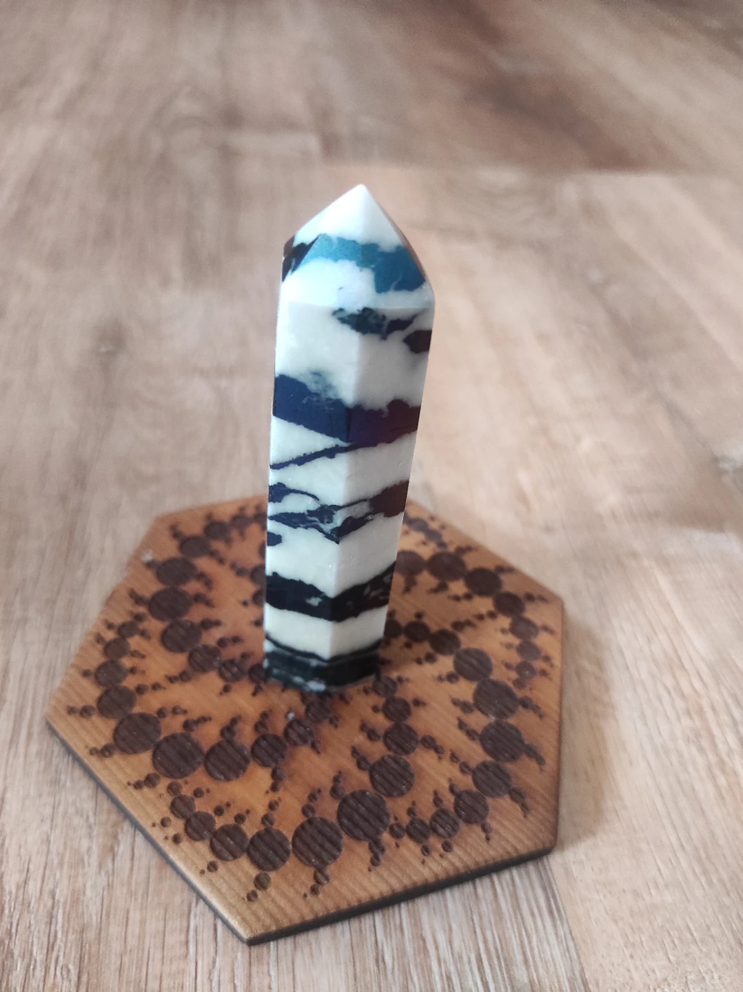 Aqua Aura Agate Tower