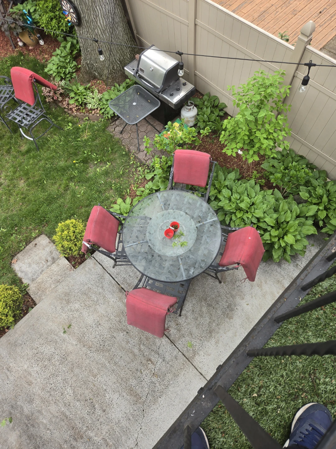 Glass Top Patio Table with 4 Chairs