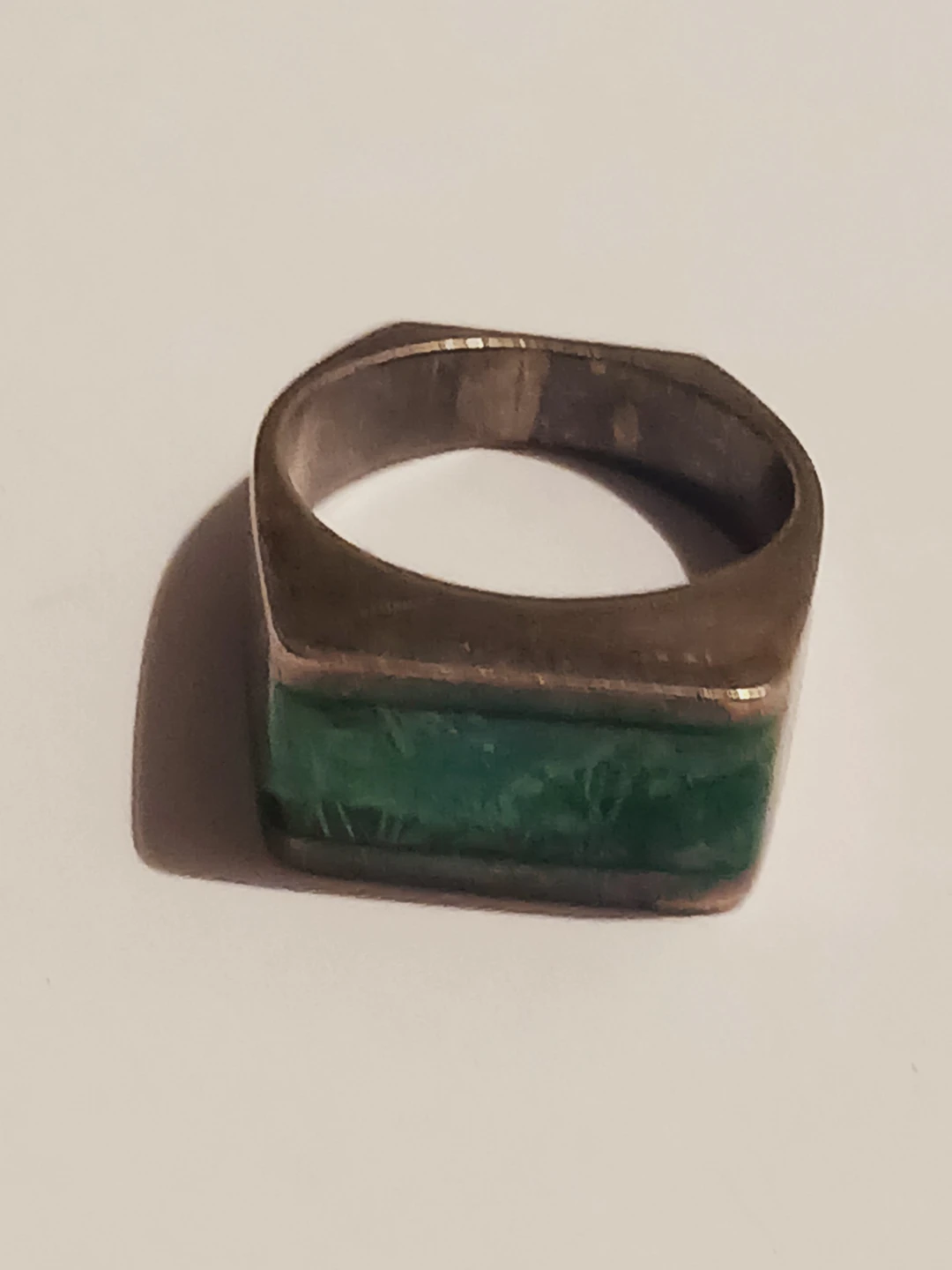 Sterling Silver Stamped 925 Israel Malachite Stone Ring. 8. - photo 2