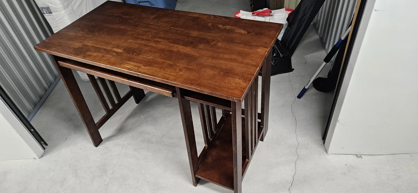 Mission Style Wooden Desk with Keyboard Tray (Pick-up only) - photo 2