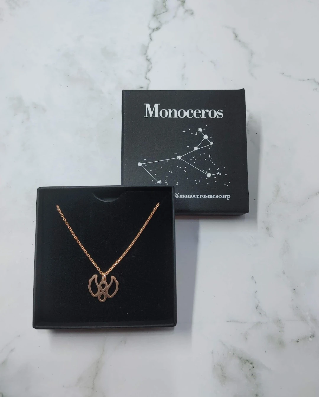 Monoceros Rose Gold Tone Necklace with Moon Pendant - photo 3