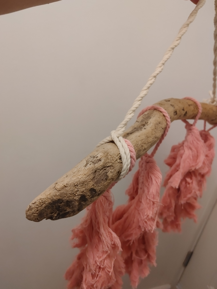 Driftwood Wall Hanging with Pink Tassels - photo 2