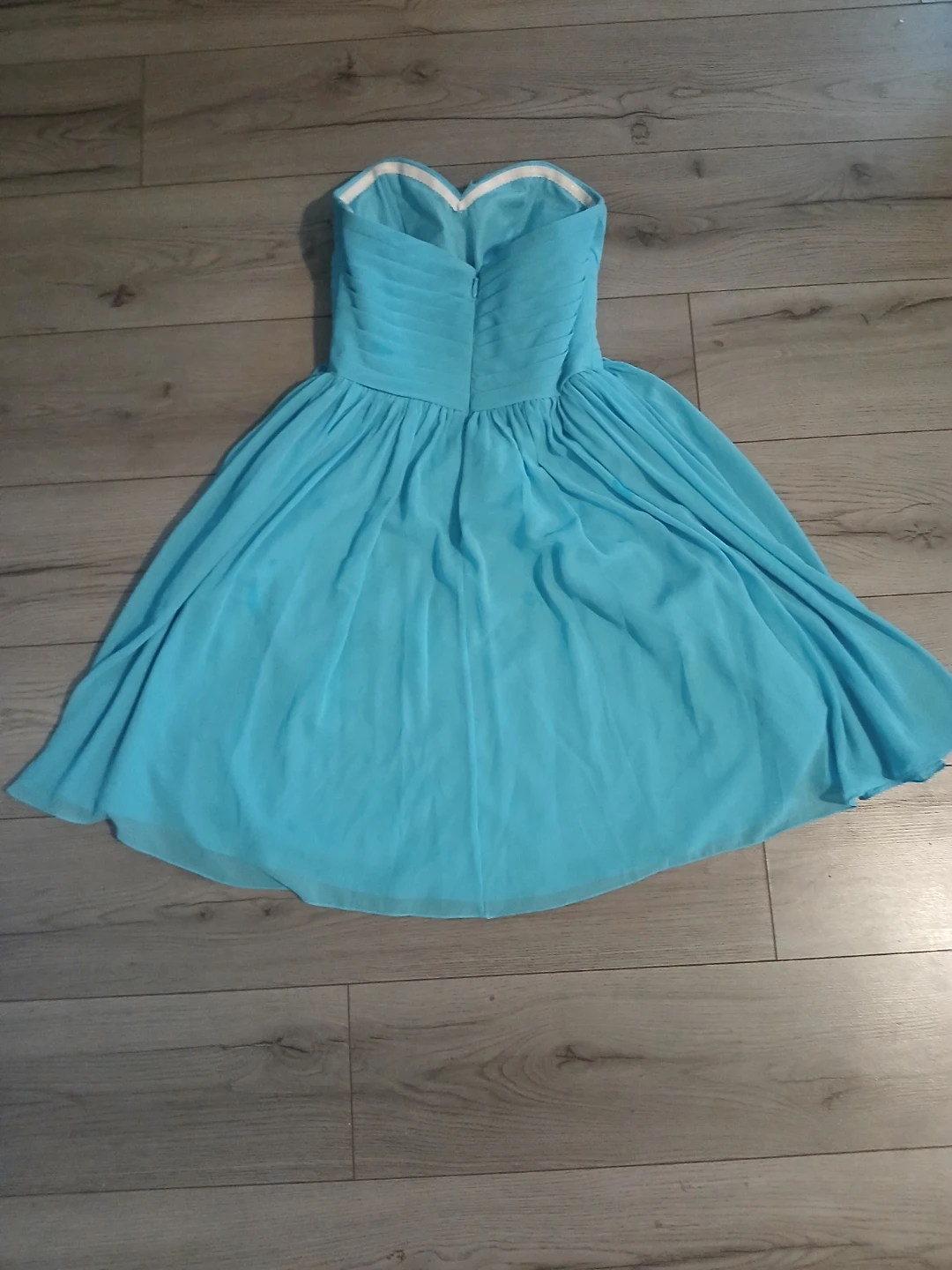 Blue Strapless Chiffon Dress - photo 2