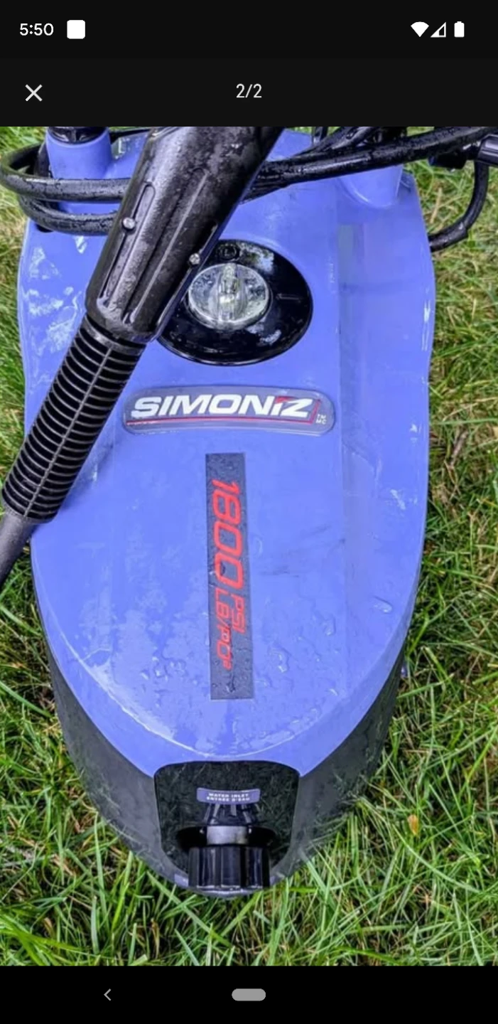 SIMONIZ 1800 PSI Electric Pressure Washer - photo 2