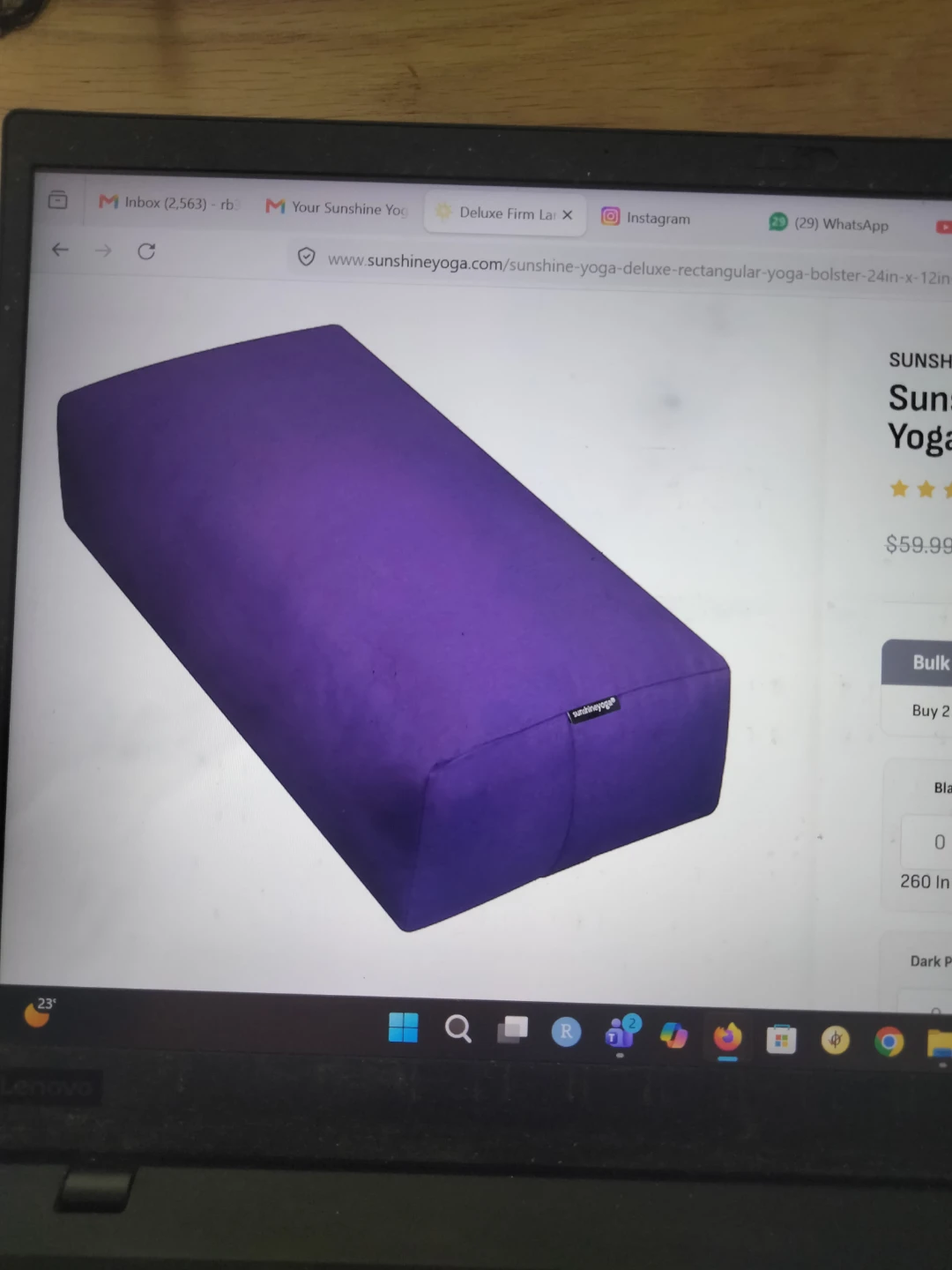 Yoga bolster