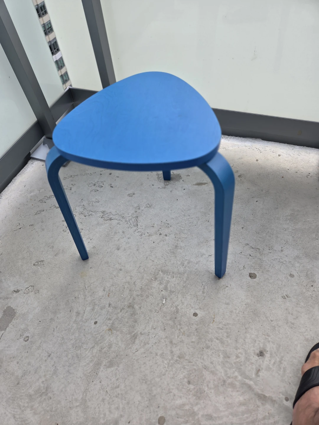 Blue Tri-Leg Stool