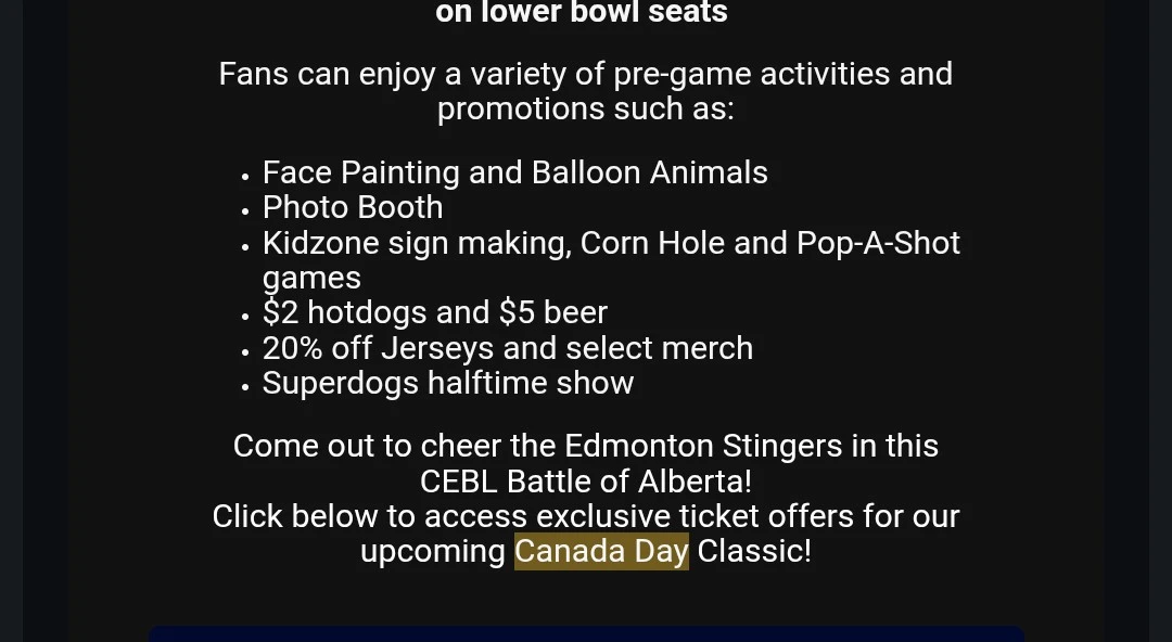 Stingers basketball v Calgary Canada Day wed pair lower bowl