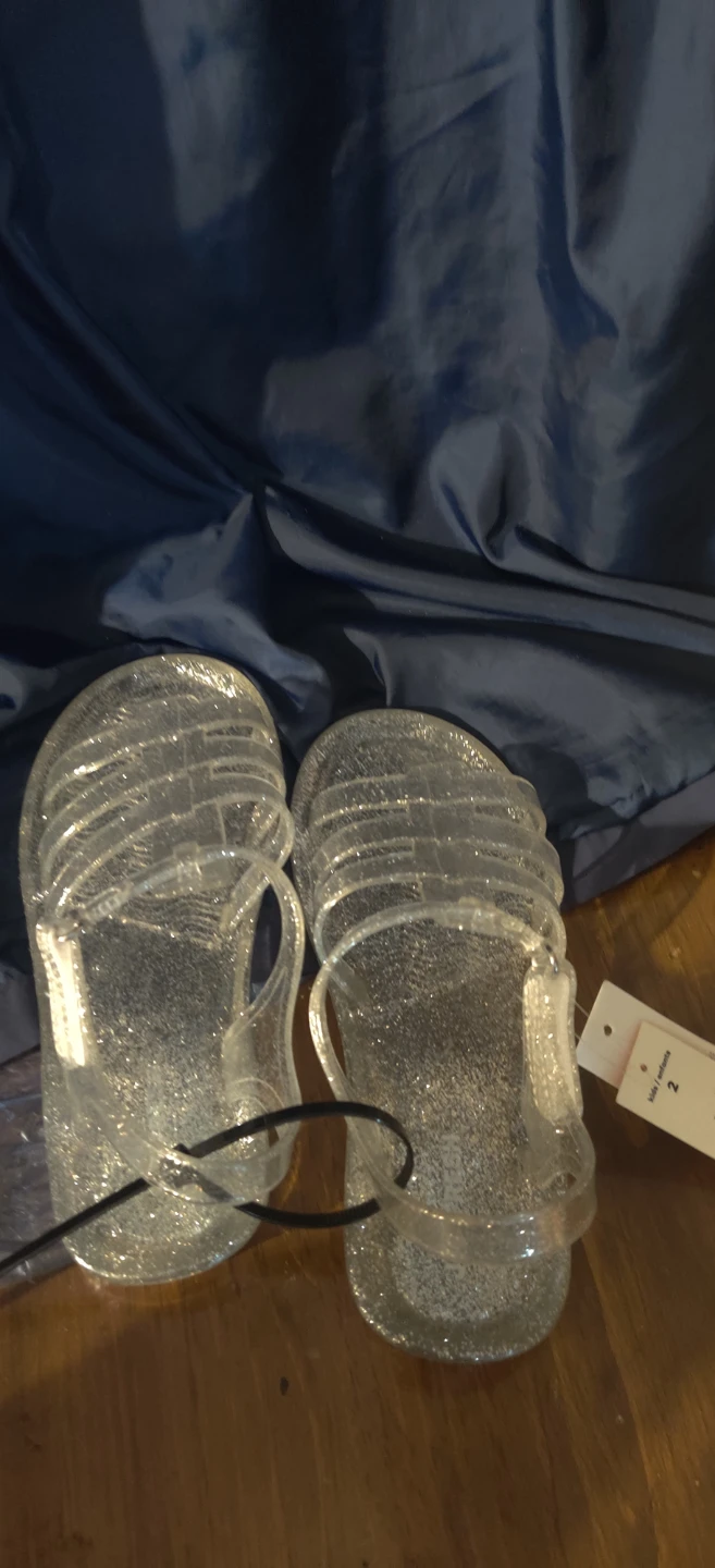 Joe Fresh Glitter Jelly Sandals size 2 - photo 2