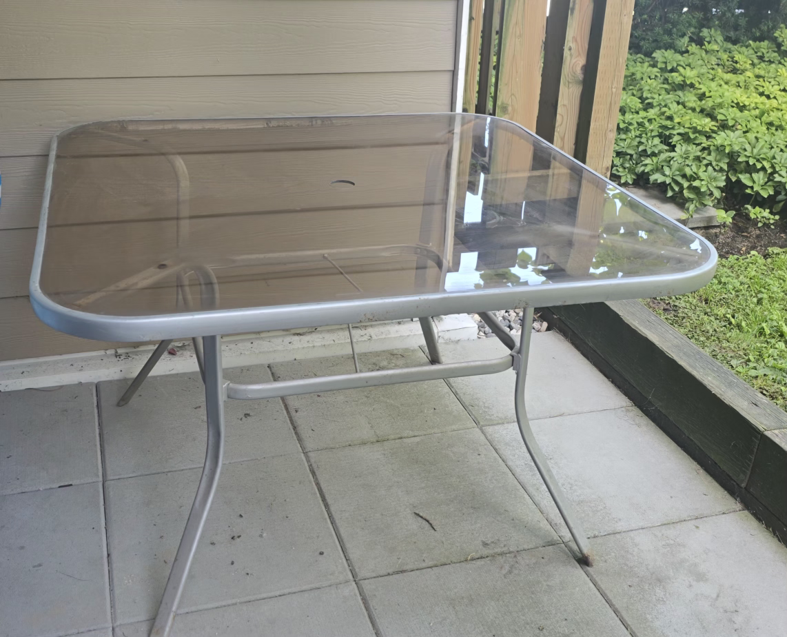 Glass Top Patio Table