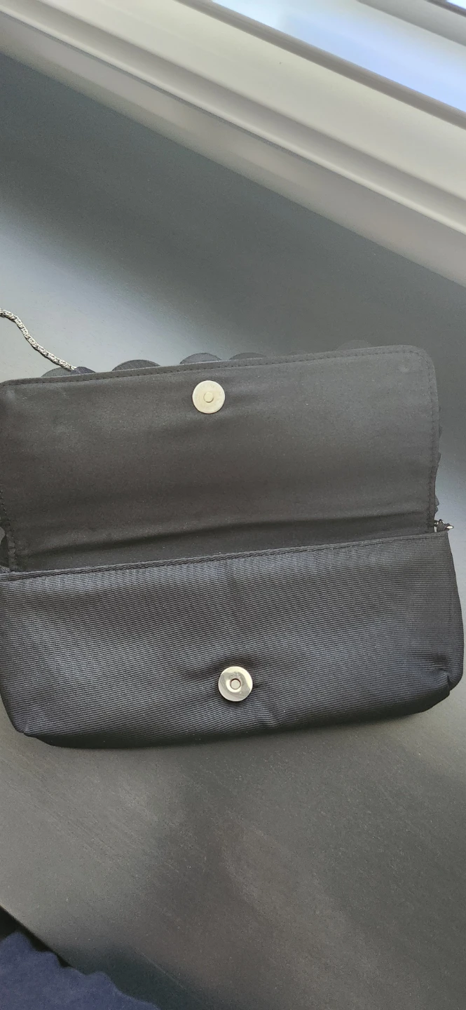 Black evening clutch with chain strap - photo 2