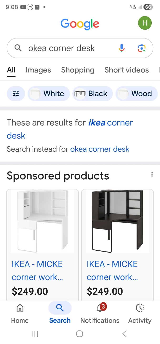 Corner Ikea desk and swivel chair - photo 2