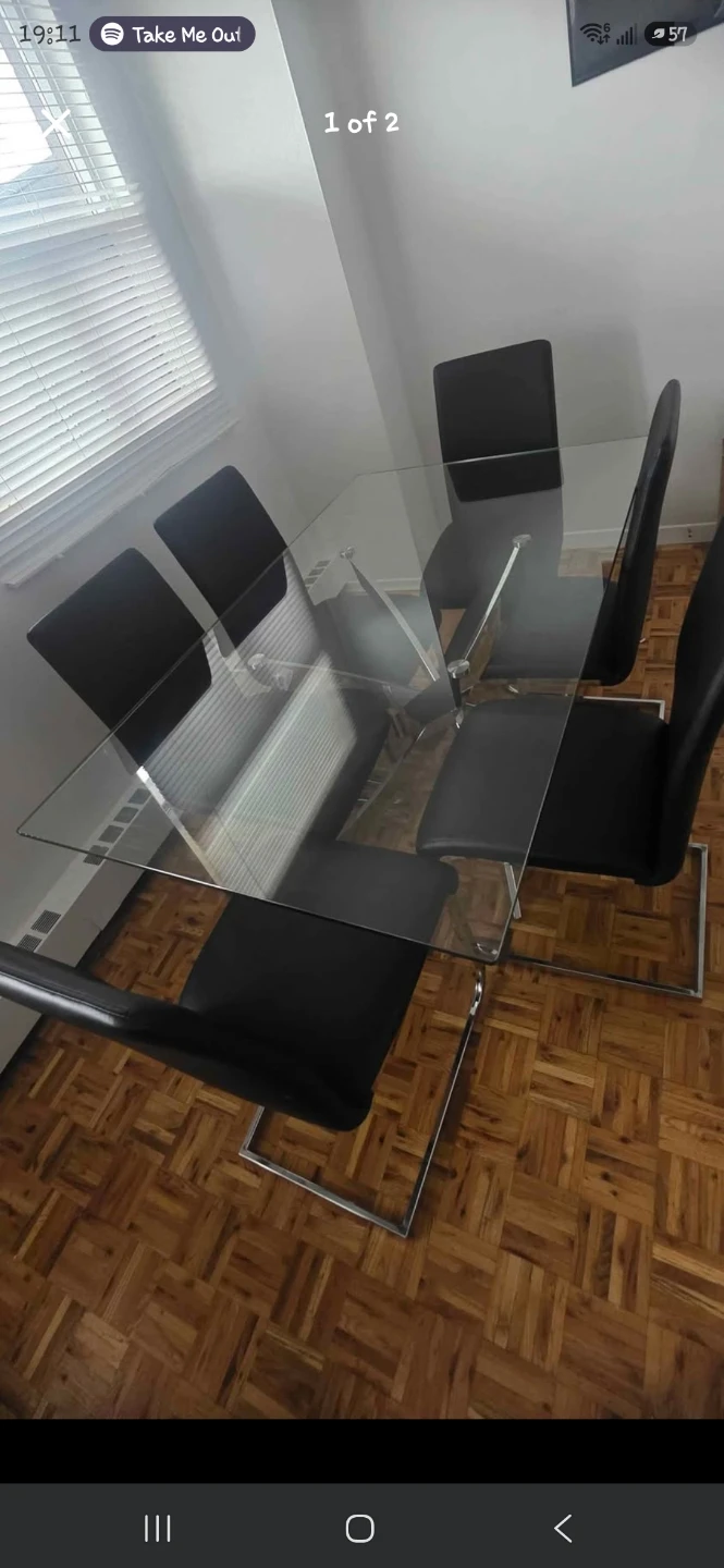 Glass Dining Table with 6 Chairs - photo 2