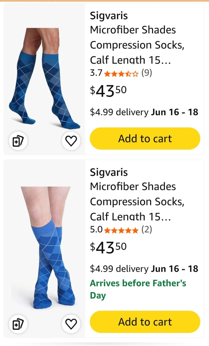 Sigvaris Men's Compression Socks 15 20mmHg Size B 6pairs - photo 4