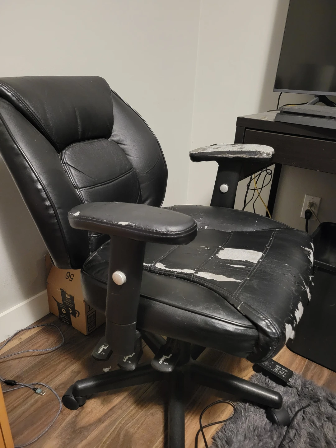 Black Faux Leather office chair