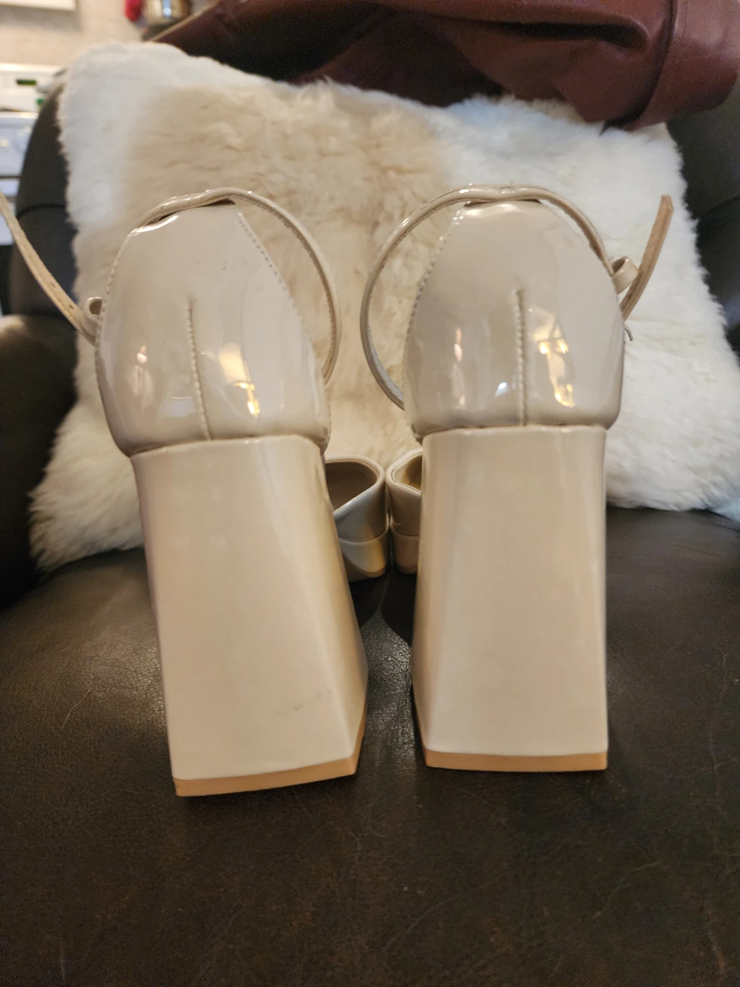 Streetwear Society Cream Platform Heels - Size 8 - photo 4