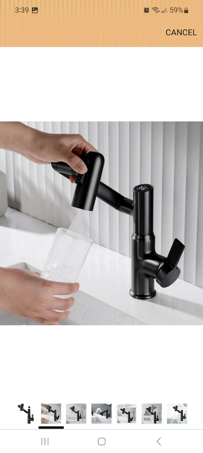 GEOATON Smart Temperature Bathroom Faucet Matte Black - photo 3