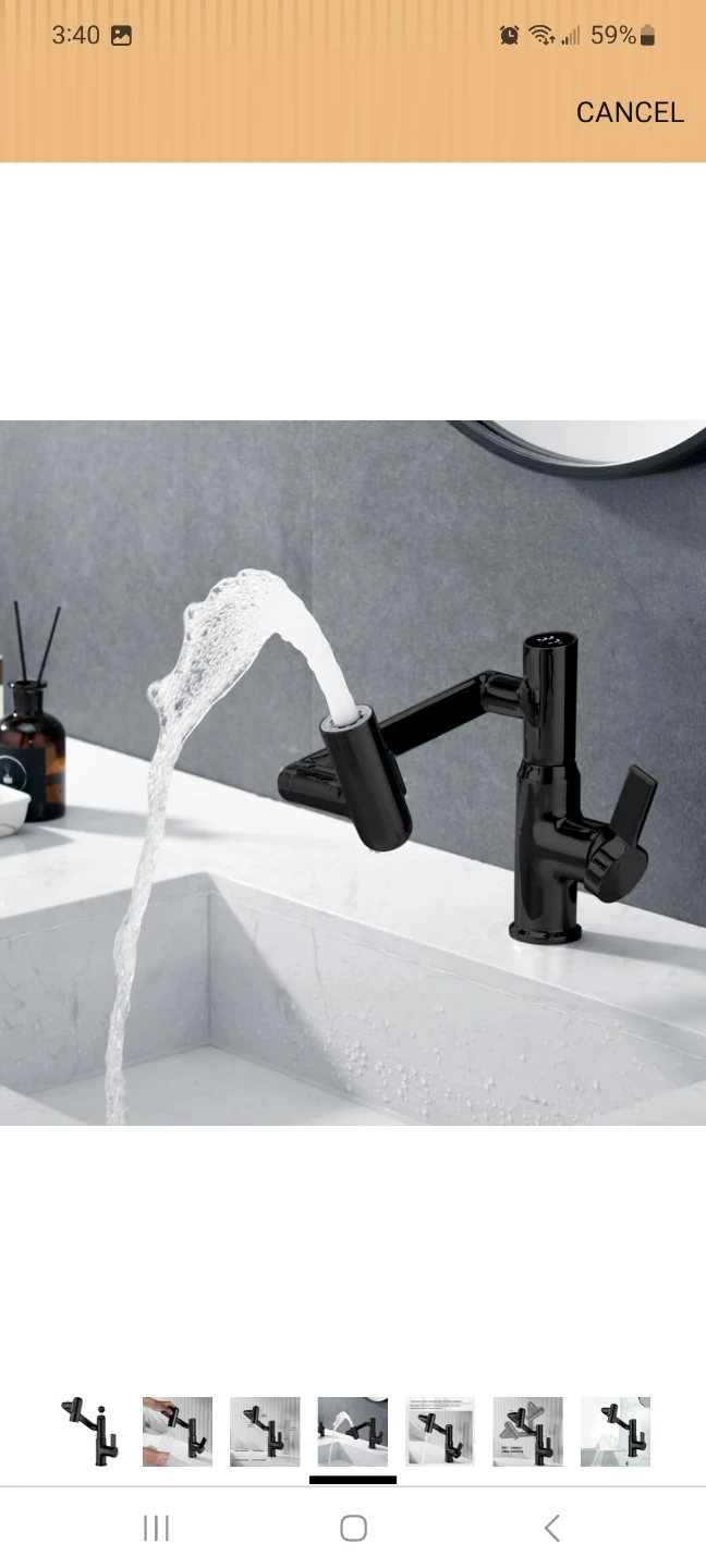 GEOATON Smart Temperature Bathroom Faucet Matte Black - photo 5