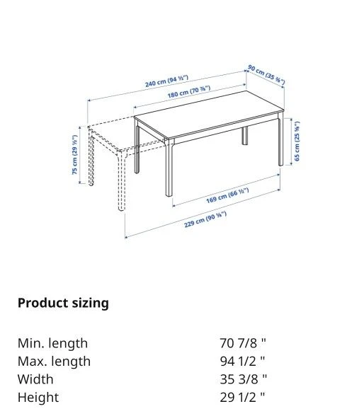 IKEA Extendable Dining Table White - photo 4