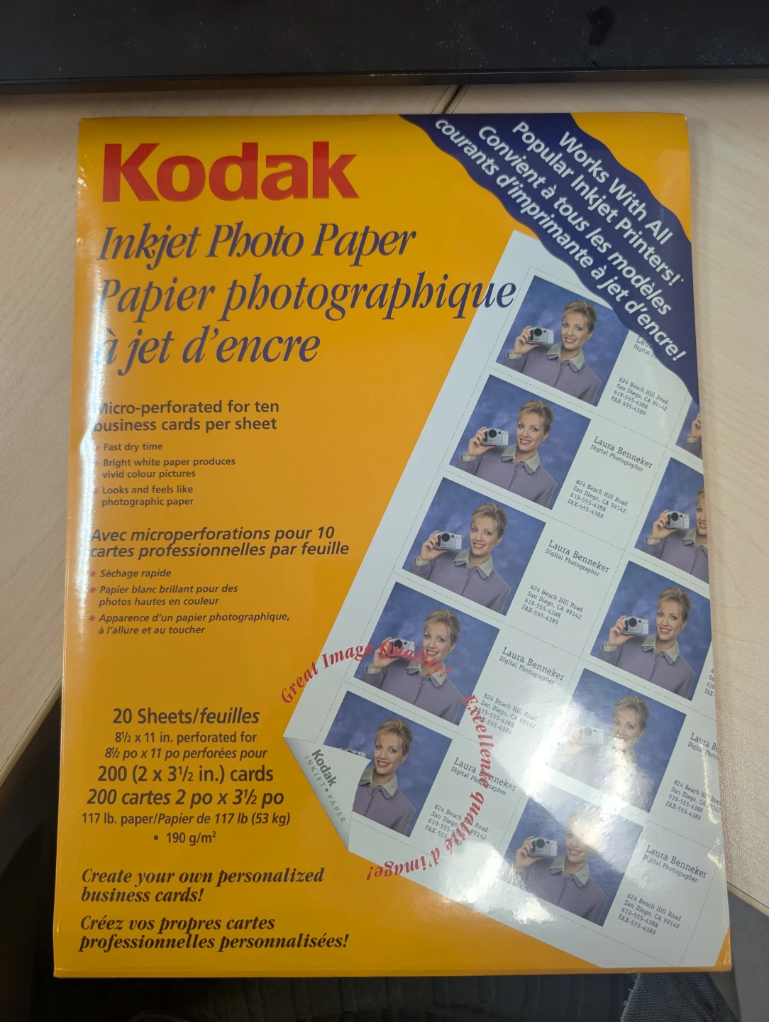 Kodak Inkjet Photo Paper for Business Cards