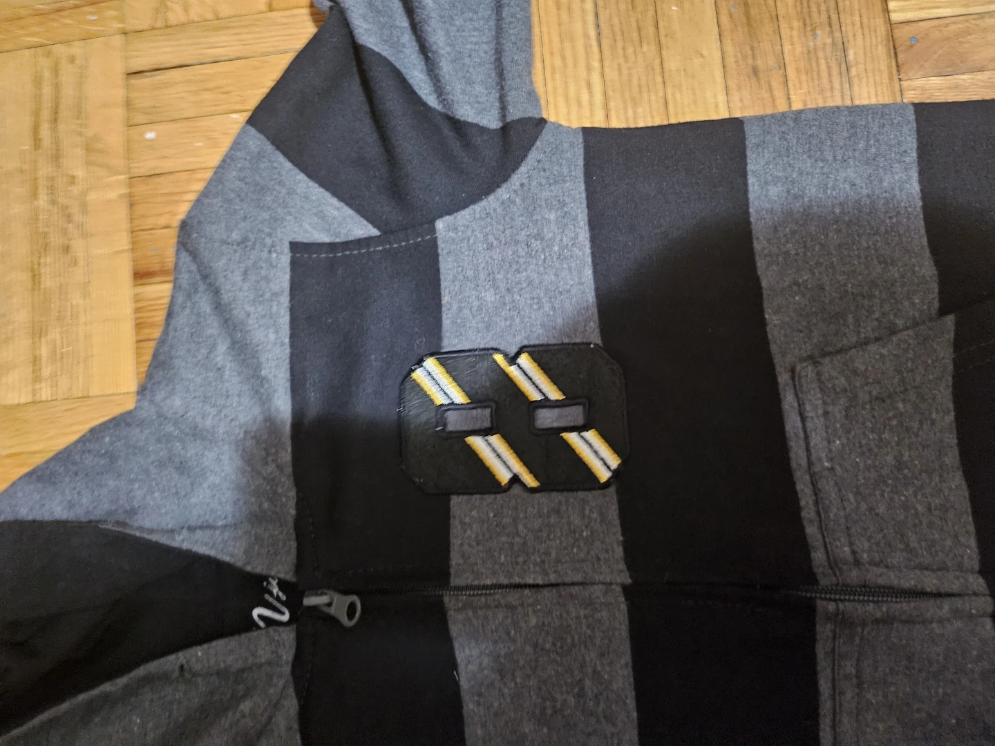 Grey and Black Striped Hoodie for kids - photo 2