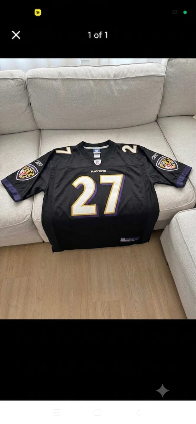 Like new ray rice jersey size Large NFL Reebok official on field