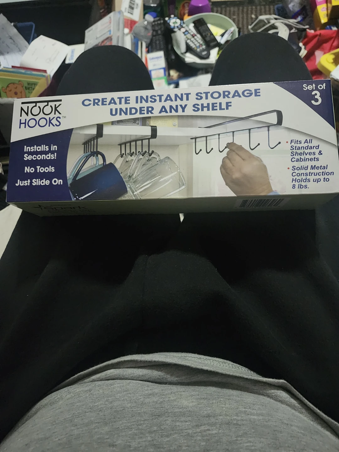 Nook Hooks Under Shelf Hanger - Set of 3