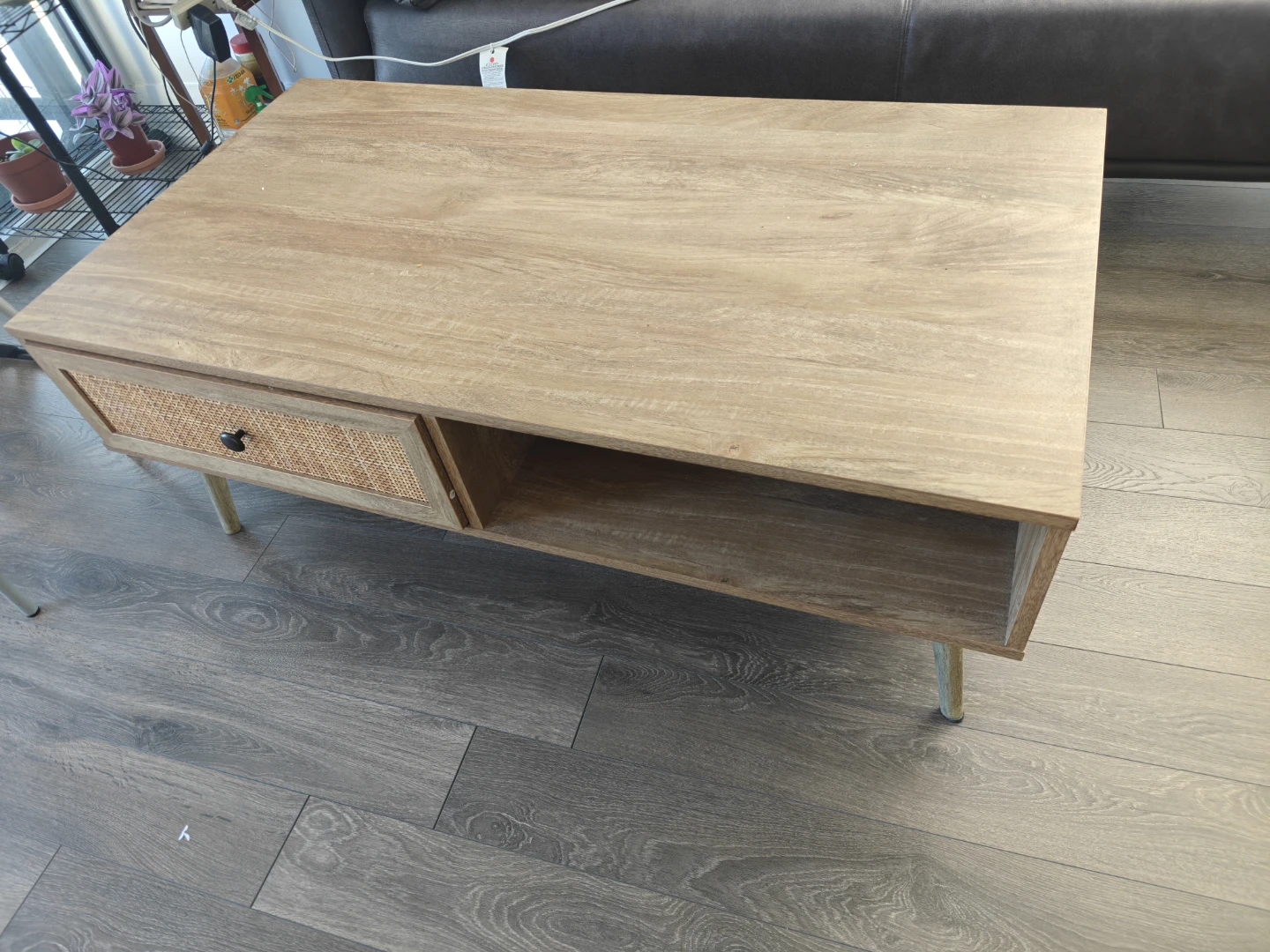 Structube Coffee Table with Drawer and Shelf