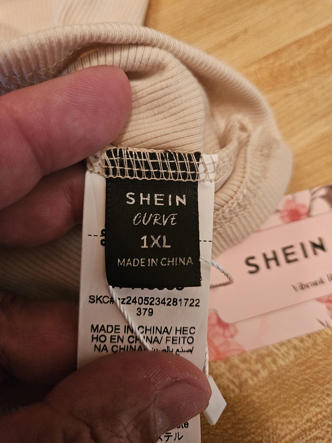 SHEIN MOD Beige Ribbed Lace Trim Crop Cami Top 1XL - photo 4