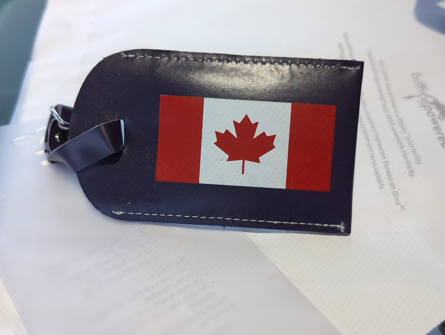 Blacks Luggage Tag - Purple 💜 with Canadian Flag