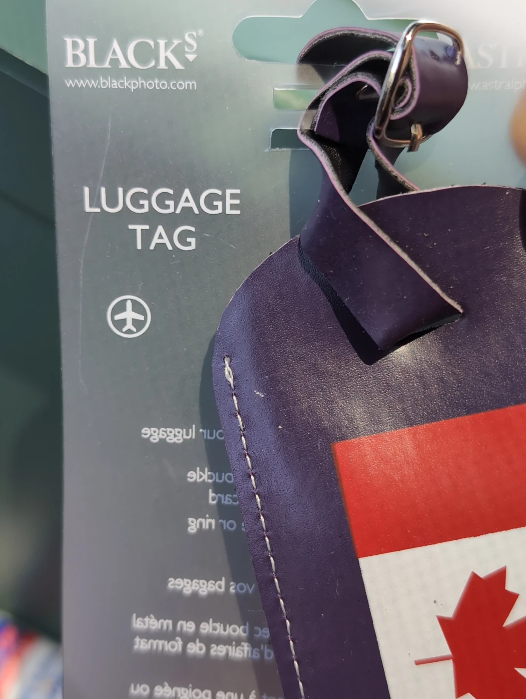 Blacks Luggage Tag - Purple 💜 with Canadian Flag - photo 4