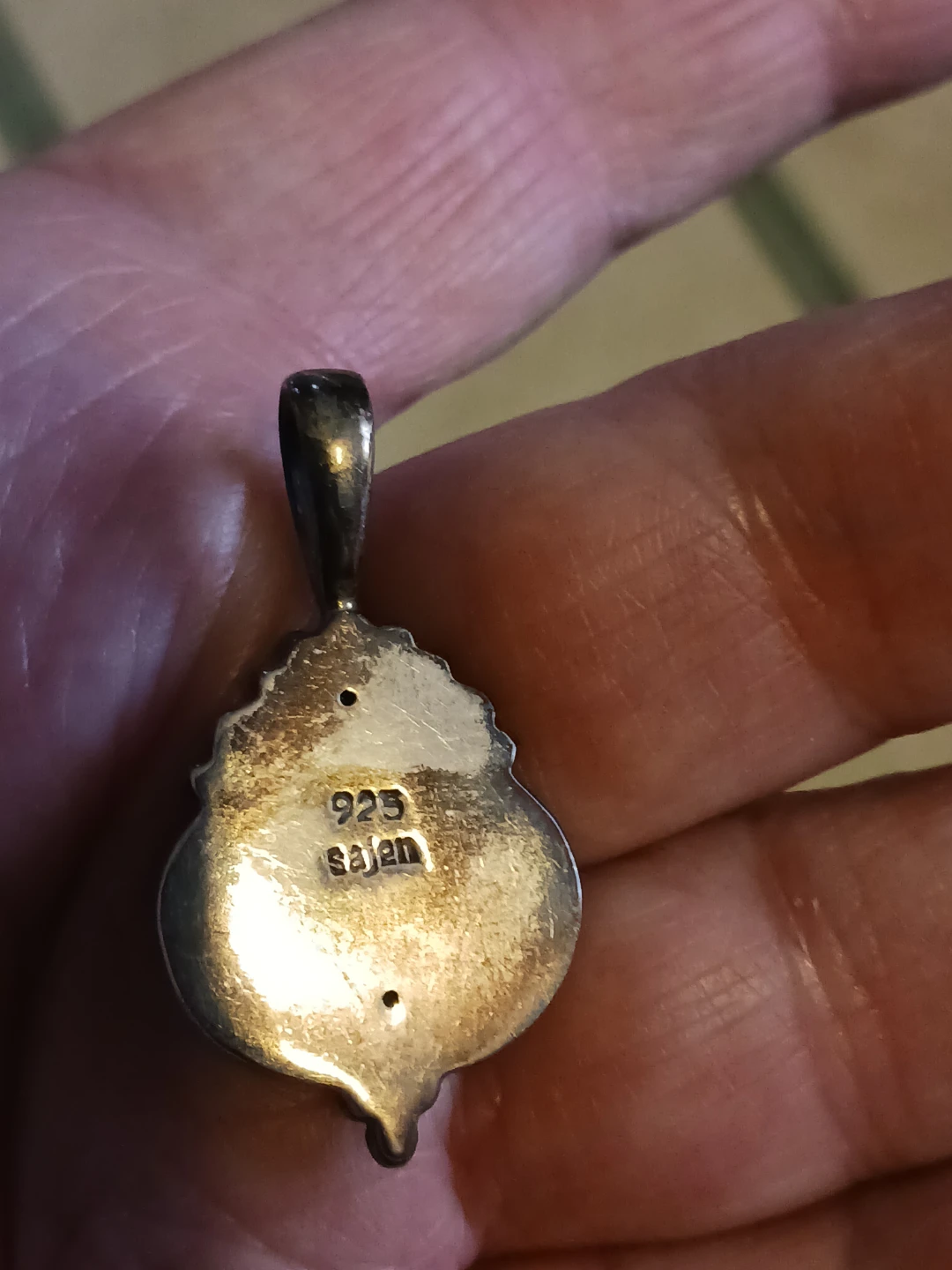 Sajen Sterling Silver Blue Druzy Pendant with Opal - photo 4