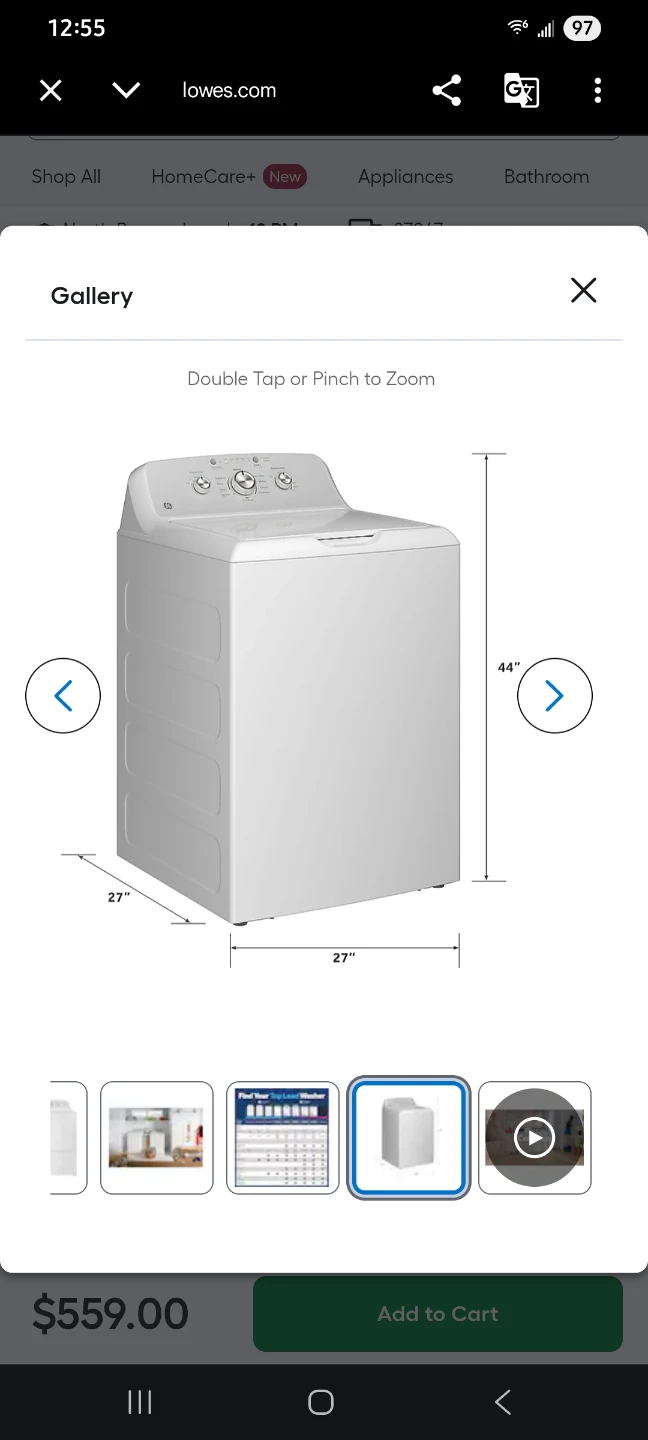 GE Top Load Washing Machine - photo 2