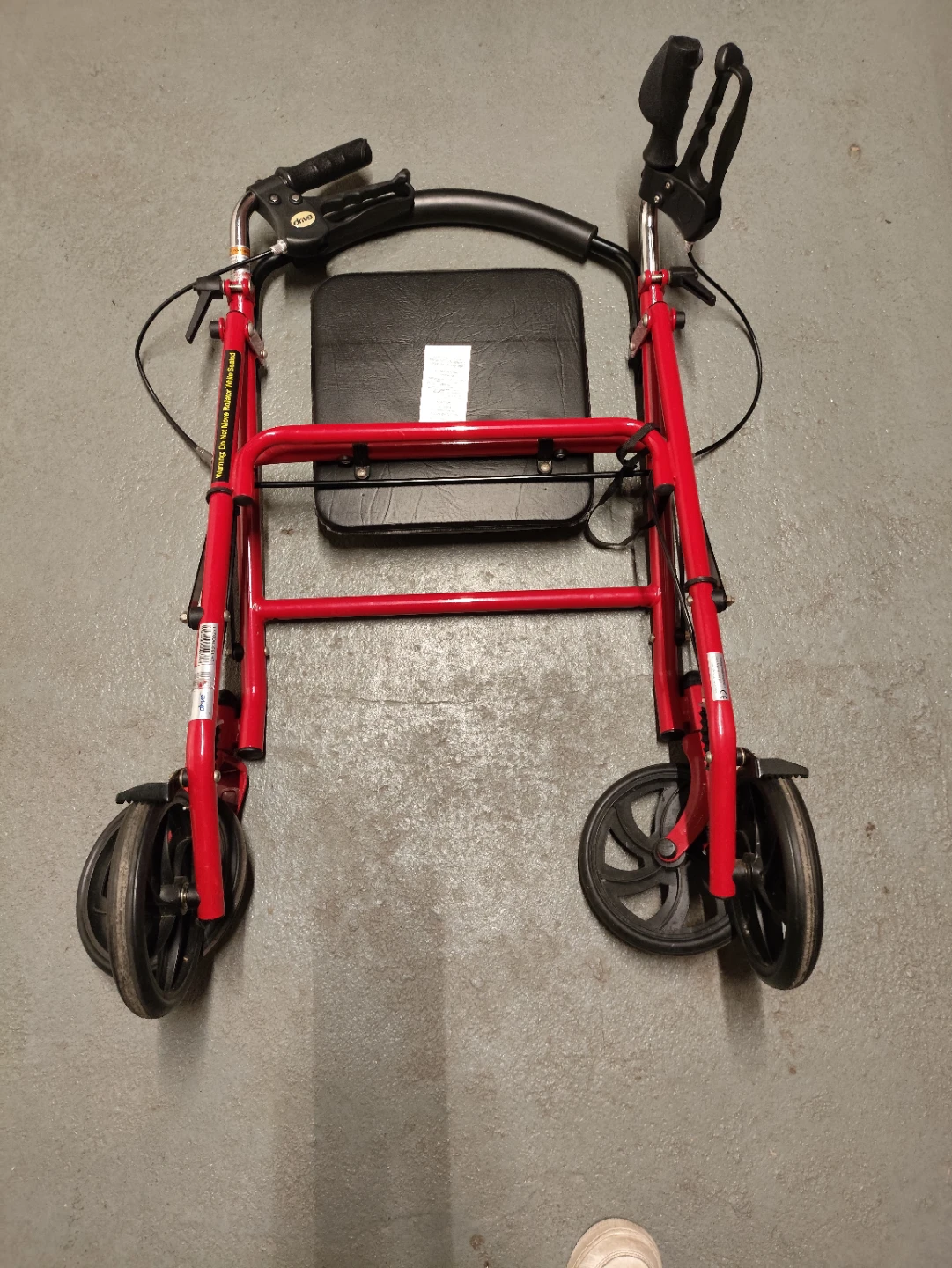 Drive Medical Red 4-Wheel Walker with Seat - photo 2