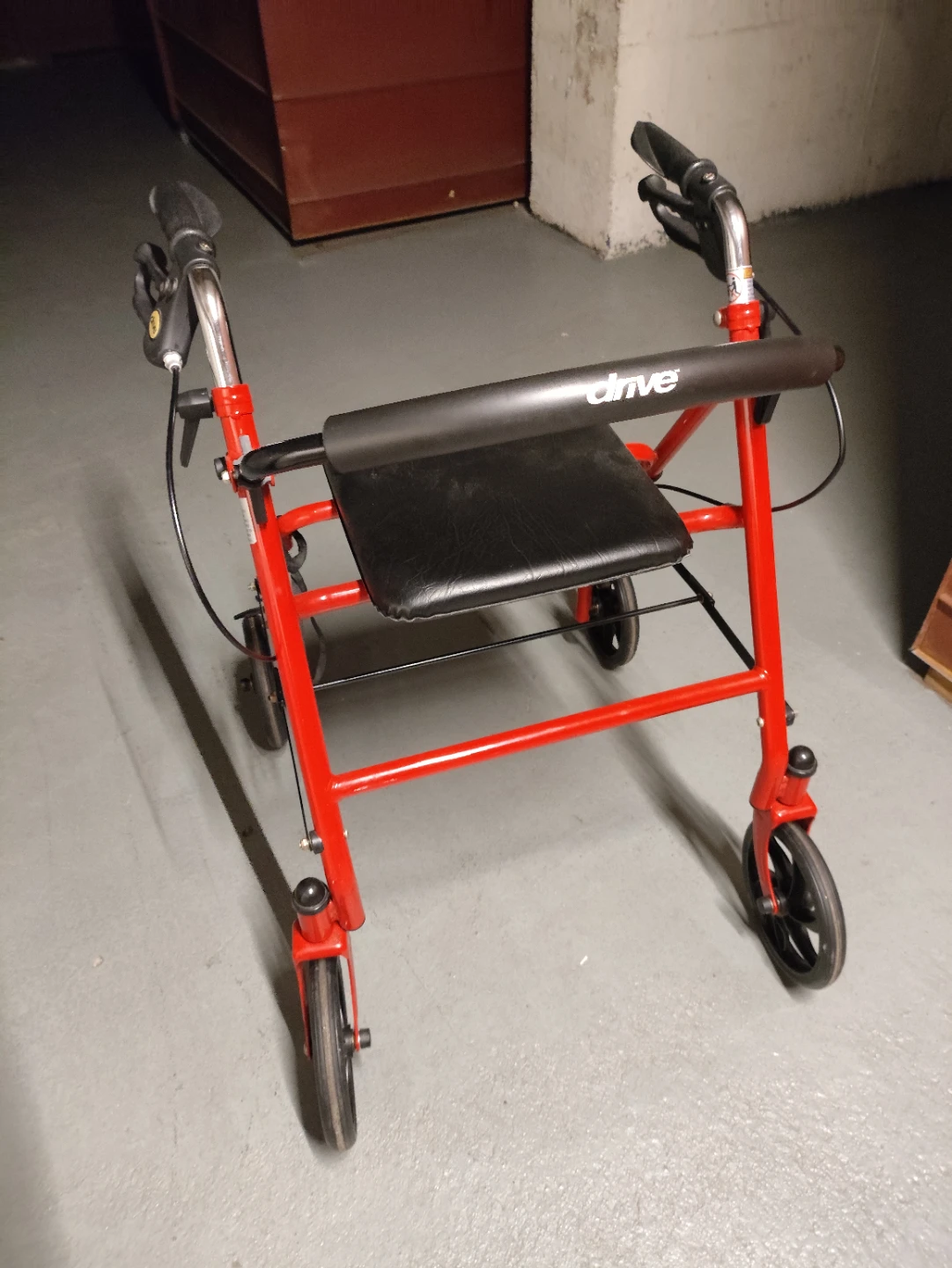 Drive Medical Red 4-Wheel Walker with Seat - photo 3