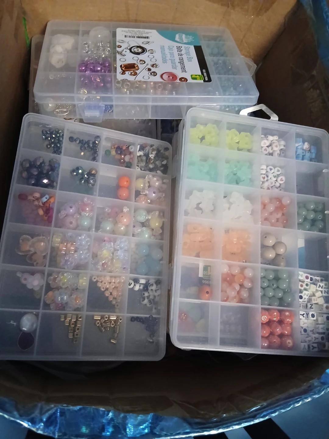 Assorted Craft Beads and Organizers