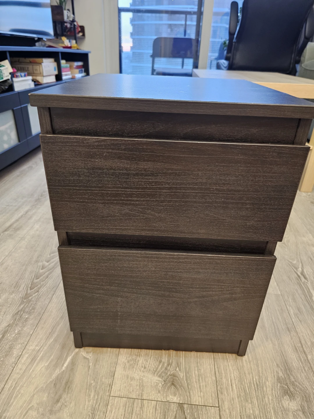 IKEA Dark Brown 2-Drawer Nightstand Bedside Table Drawer ⚽ - photo 2
