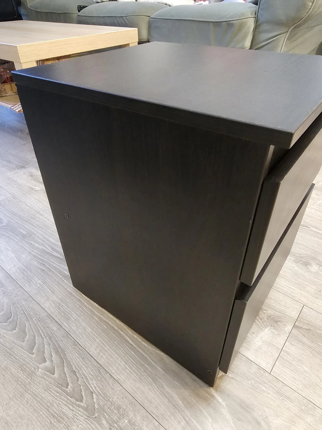 IKEA Dark Brown 2-Drawer Nightstand Bedside Table Drawer ⚽ - photo 4