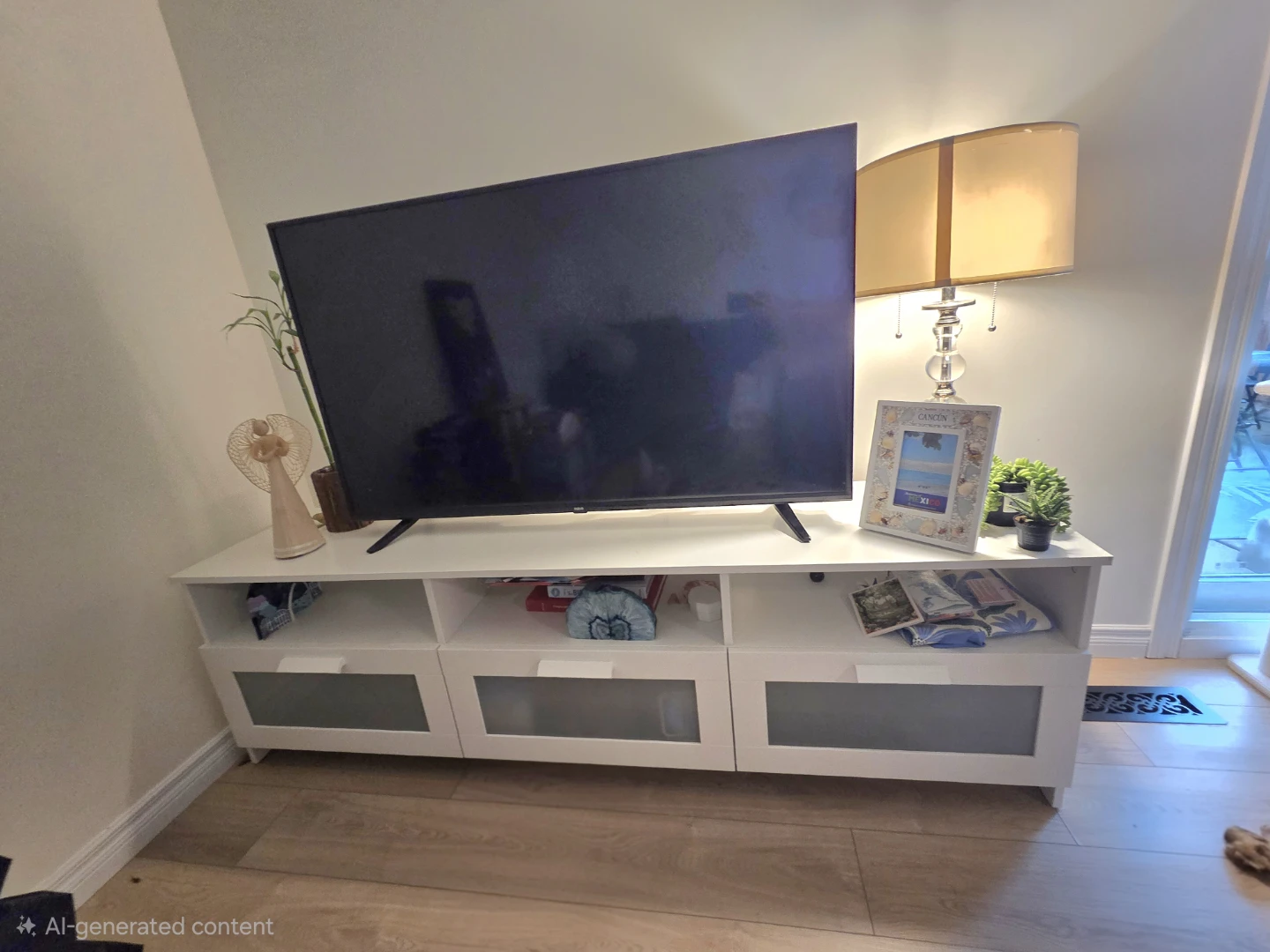 IKEA BRIMNES TV Bench – White with Glass Drawers - $120 OBO