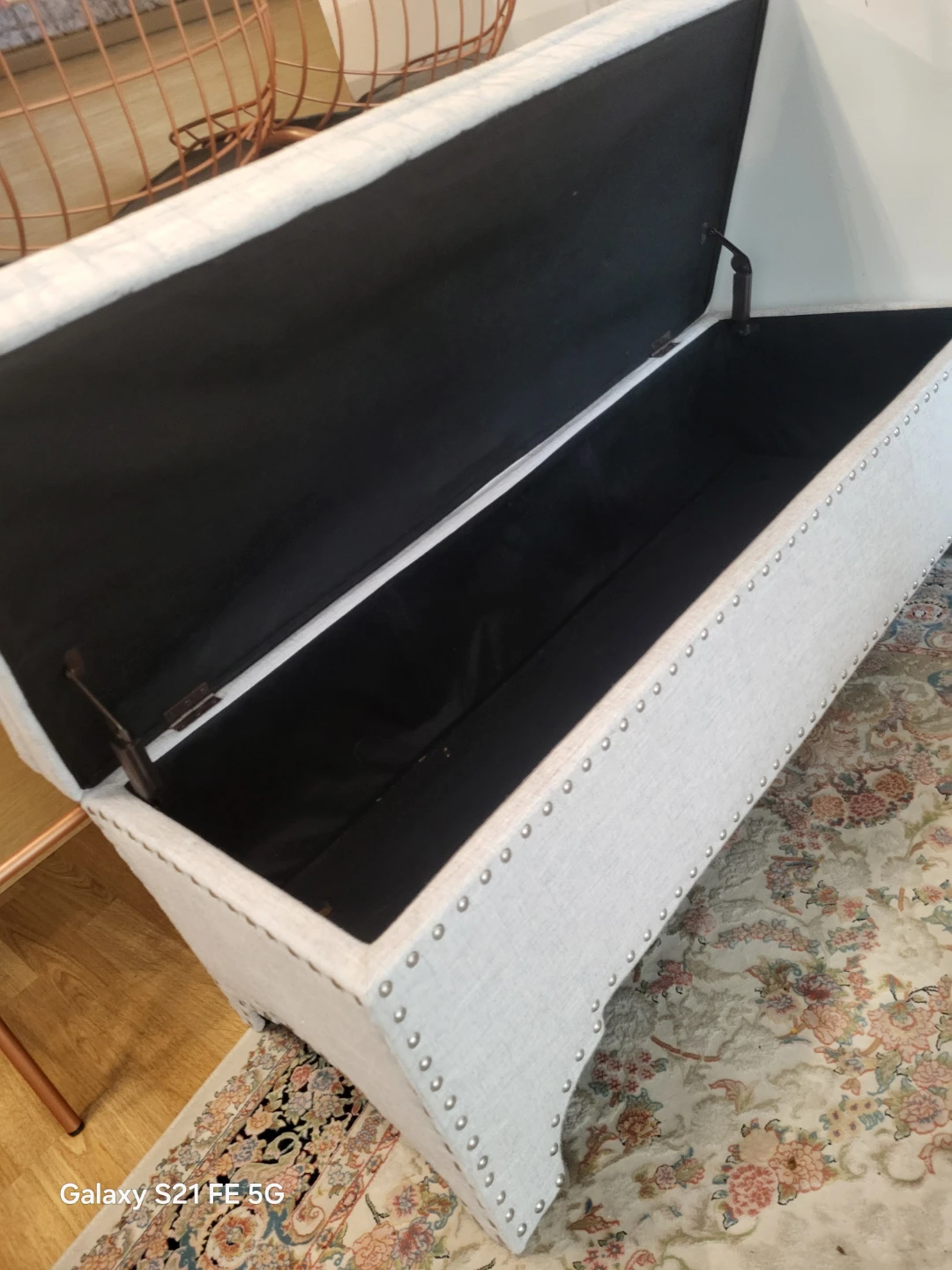 Storage Bench with Studded Detail
